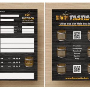 Tasting-Notiz-Blätter für Dein Rum-Tasting (bei Sample-Kauf je 1 inklusive)